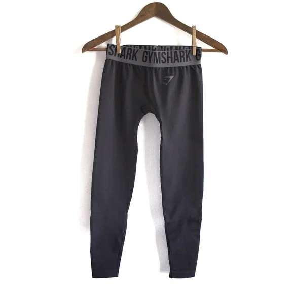 GYM SHARK NIP Black Leggings XS - Picture 2 of 6